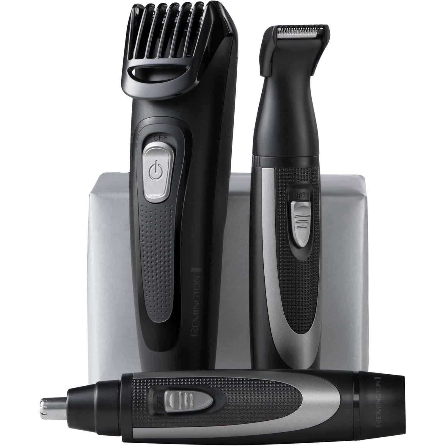 Remington Beard Trimmer Kit The Works (6 Piece Beard Trimmer with Comb (2mm-18mm), Precision Trimmer with Comb (1mm-5mm) & Nose and Ear Trimmer , USB ) MB905