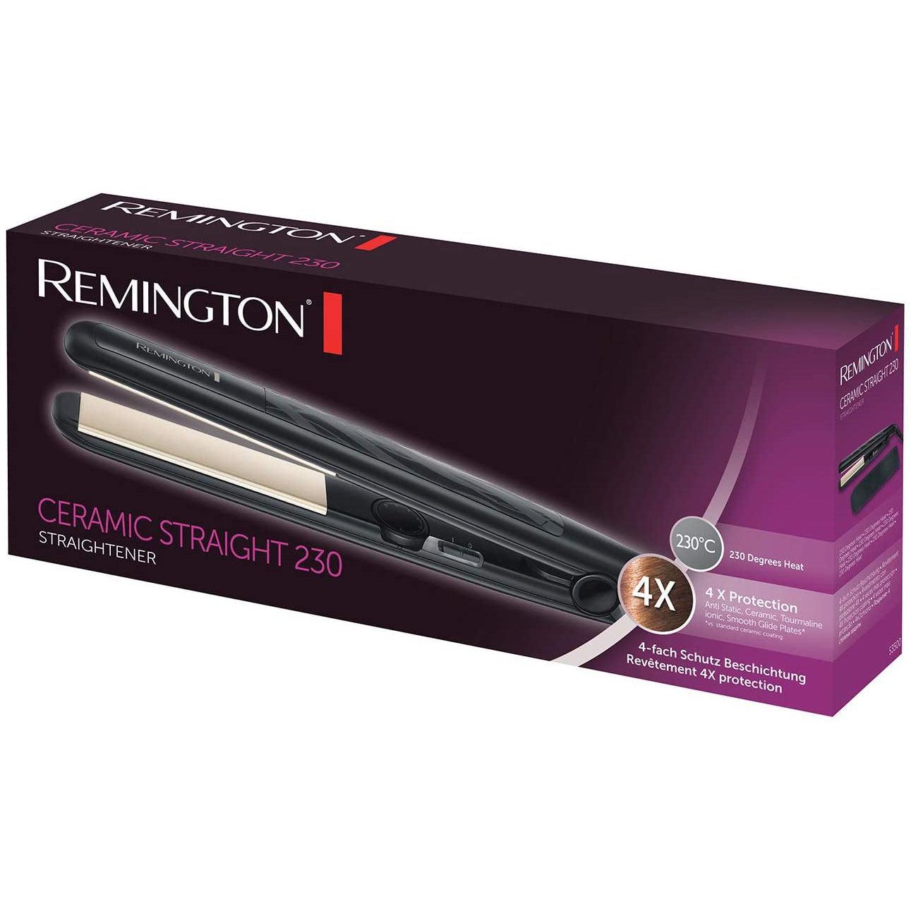 Remington Ceramic Straight 230 Hair Straighteners, 15 Seconds Heat Up Time with Variable Temperature Setting - S3500