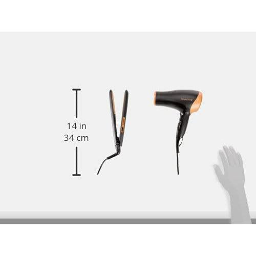 Remington Hair Care Gift Set - Ceramic Hair Straighteners and 2000 W Ionic Hair Dryer with Concentrator D3012GP