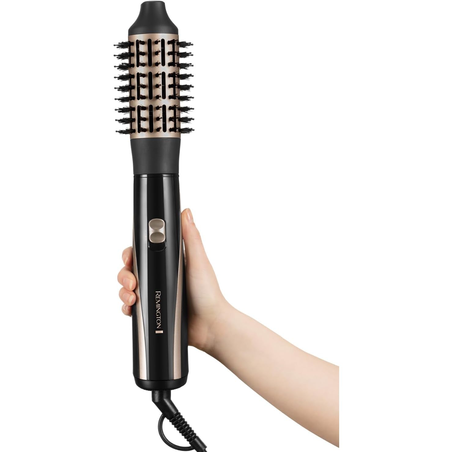 Remington Blow & Dry Caring Air Styler Hot Brush for all hair lengths, with 6 styling attachments - 25mm, 38mm & 50mm Round Brush, Concentrator, Paddle Brush & Root Boost, Storage pouch, 1200W, AS7700