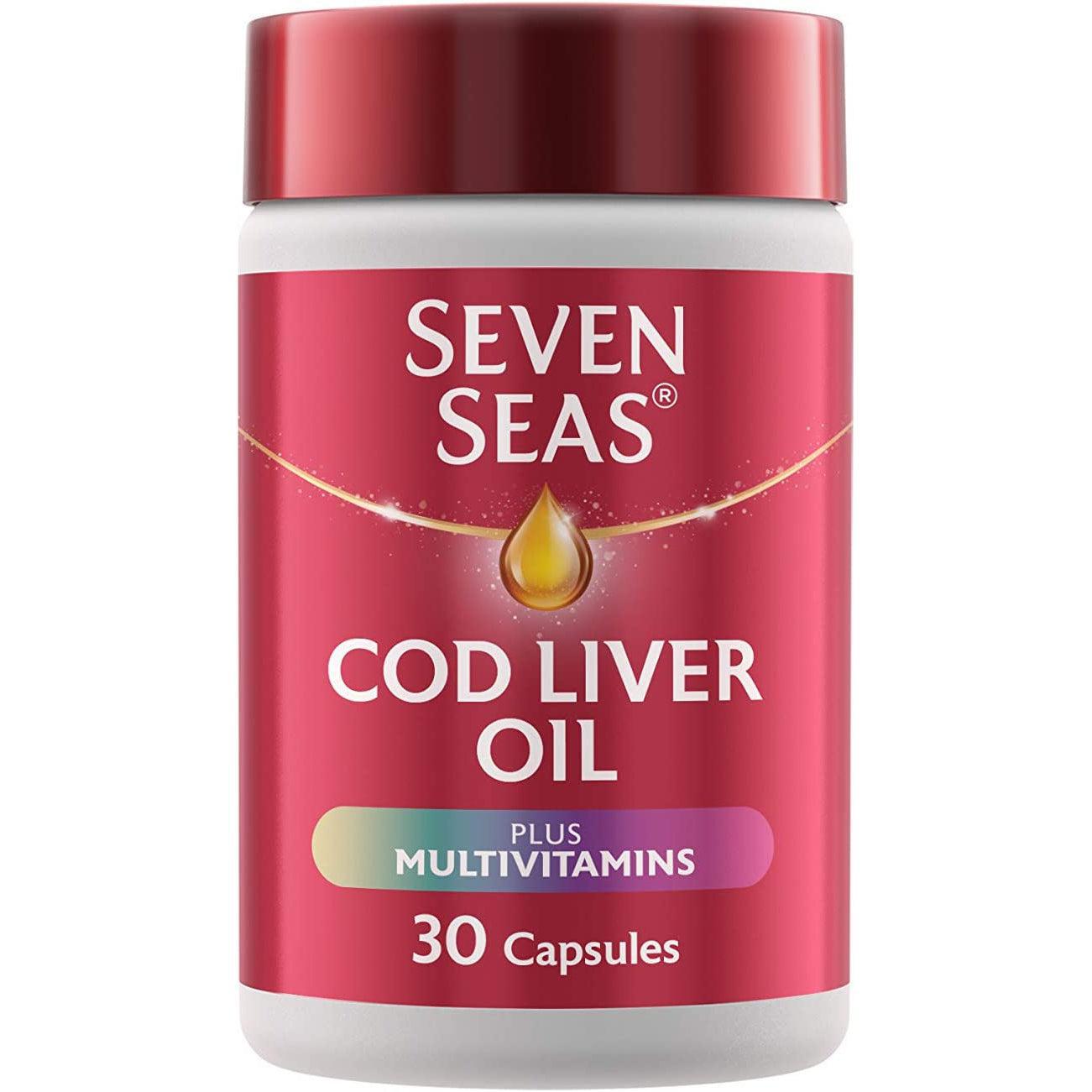 Seven Seas Cod Liver Oil Tablets, Plus Multivitamins & 110 mg Omega-3 - 30 Capsules