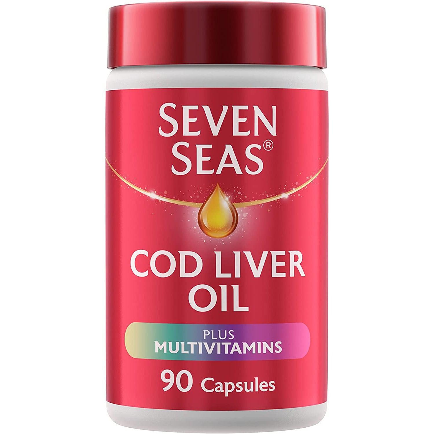 Seven Seas Cod Liver Oil Tablets, Plus Multivitamins & 110 mg Omega-3 - 90 Capsules