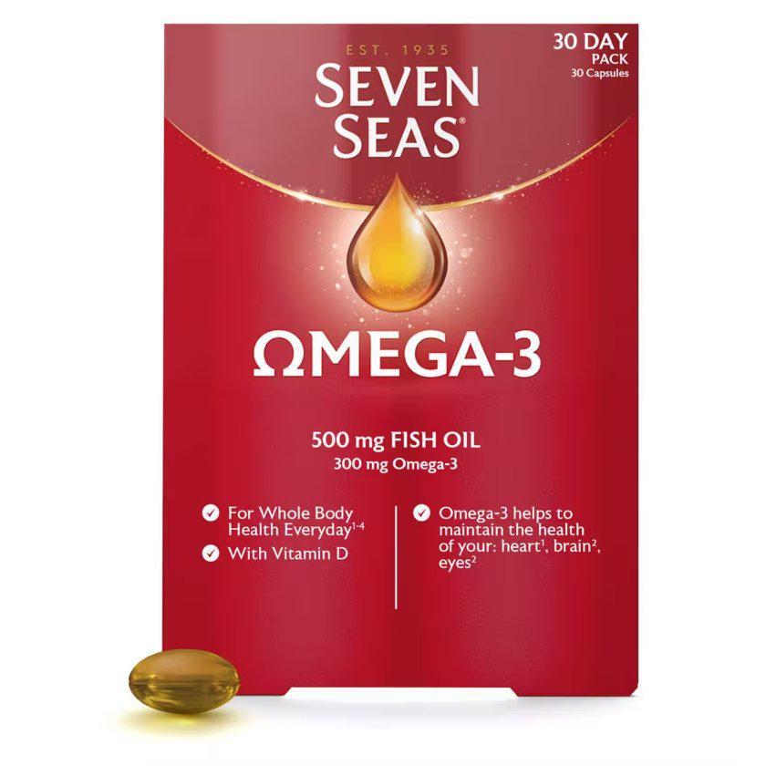 Seven Seas Omega-3 Fish Oil with Vitamin D 30 Capsules