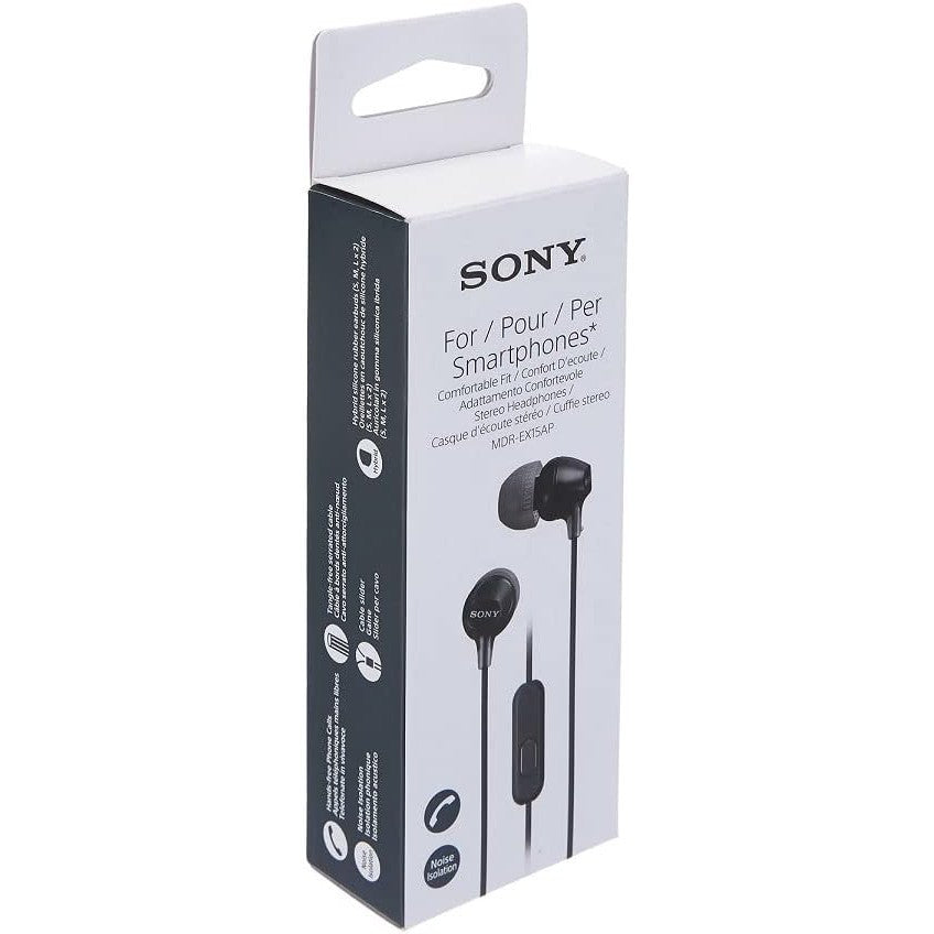 Sony MDR-EX15AP Earphones with Smartphone Mic and Control - Black
