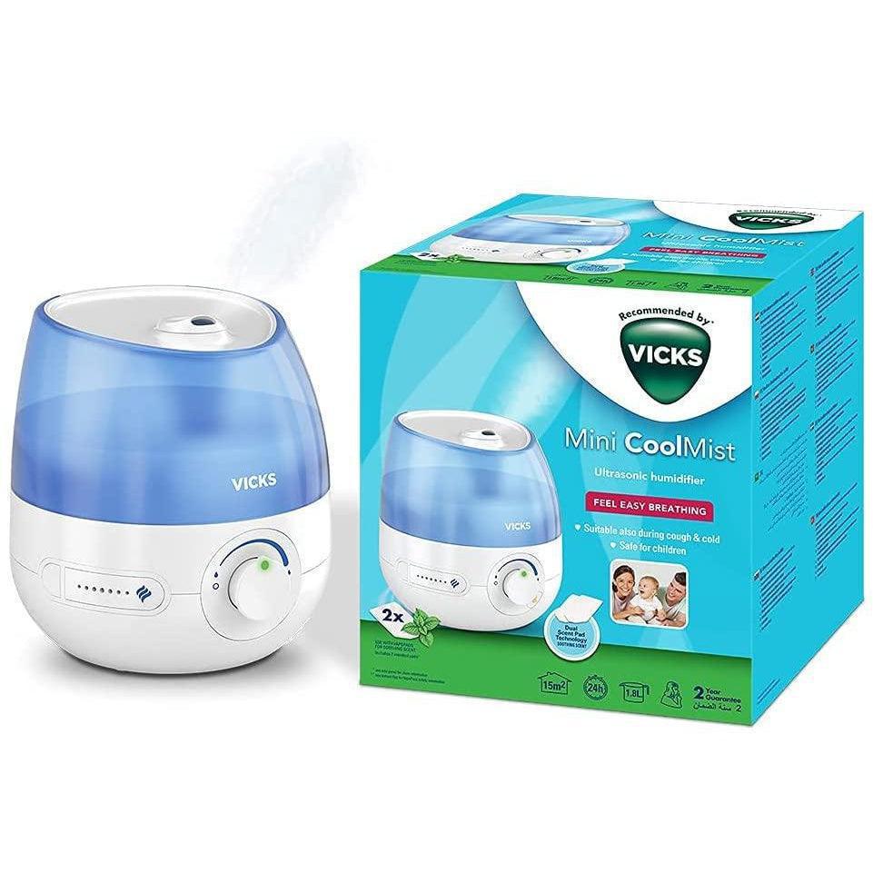 Vicks VUL525E1 Mini Cool Mist Ultrasonic Humidifier New Version - 0.5 Gallon Tank, Blue