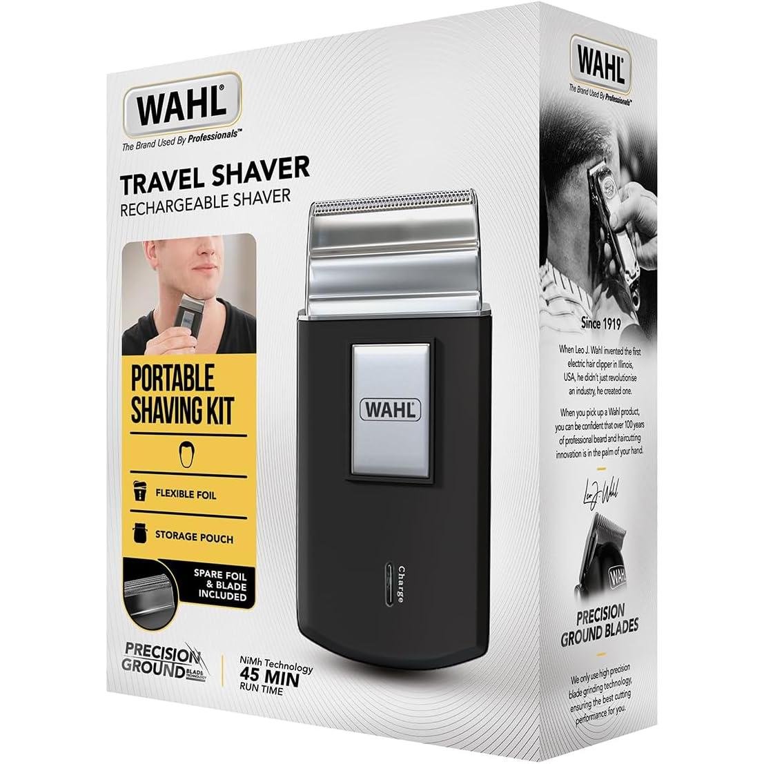 Wahl Travel Shaver - Cordless and rechargeable electric shaver for men