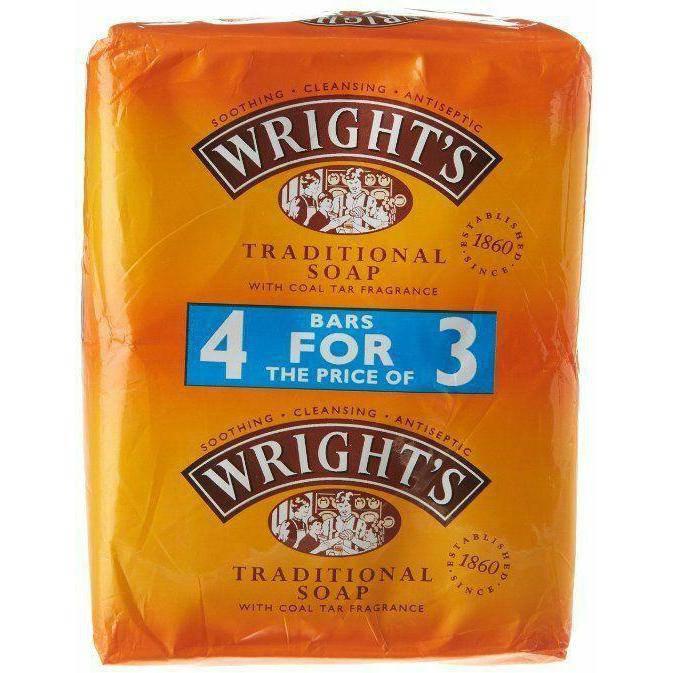 Wrights Traditional Coal Tar Soap 4 Pack