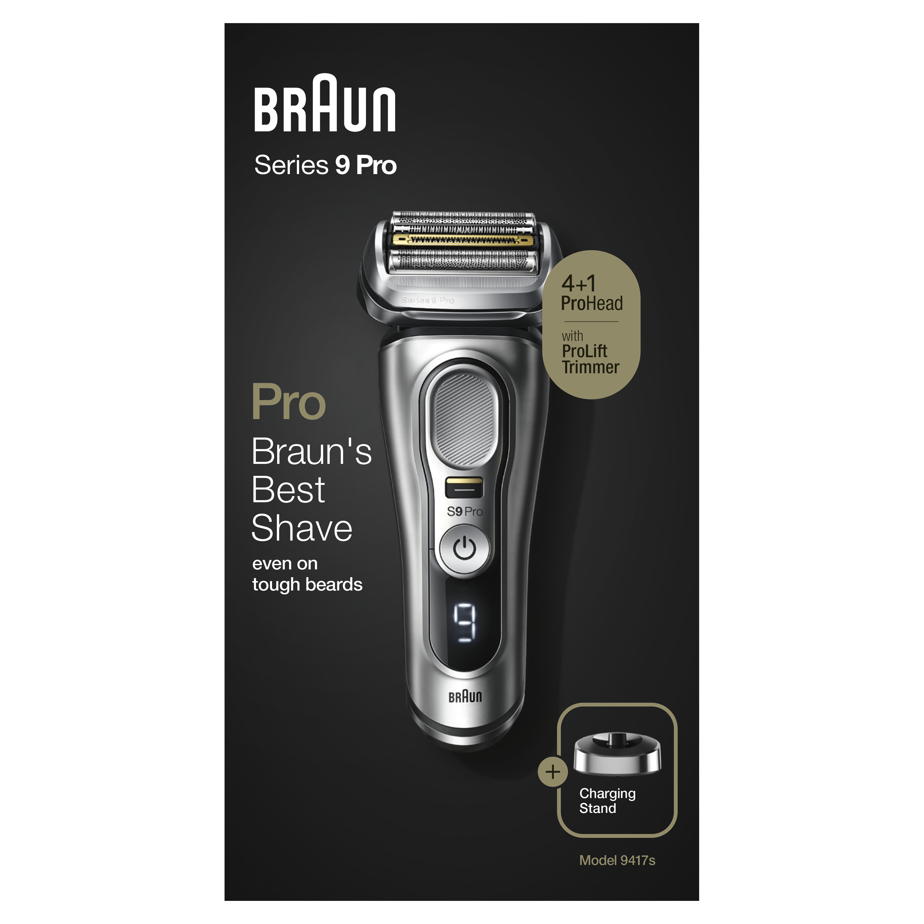 Braun Series 9 Pro+  9417s Electric Shaver - Wet & Dry