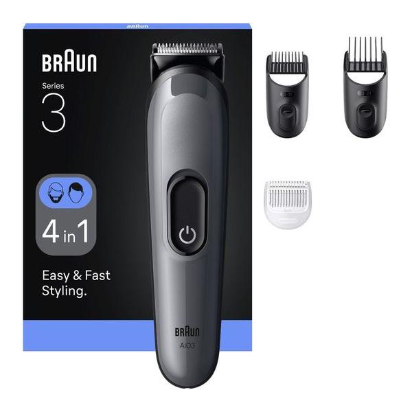 BRAUN Series 3 AIO3500 4-in-1 Trimmer - Silver -Trimmer / Multi Groomer
