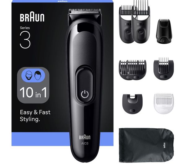 BRAUN Series 3 AIO3560 10-in-1 Trimmer - Black -Trimmer / Multi Groomer
