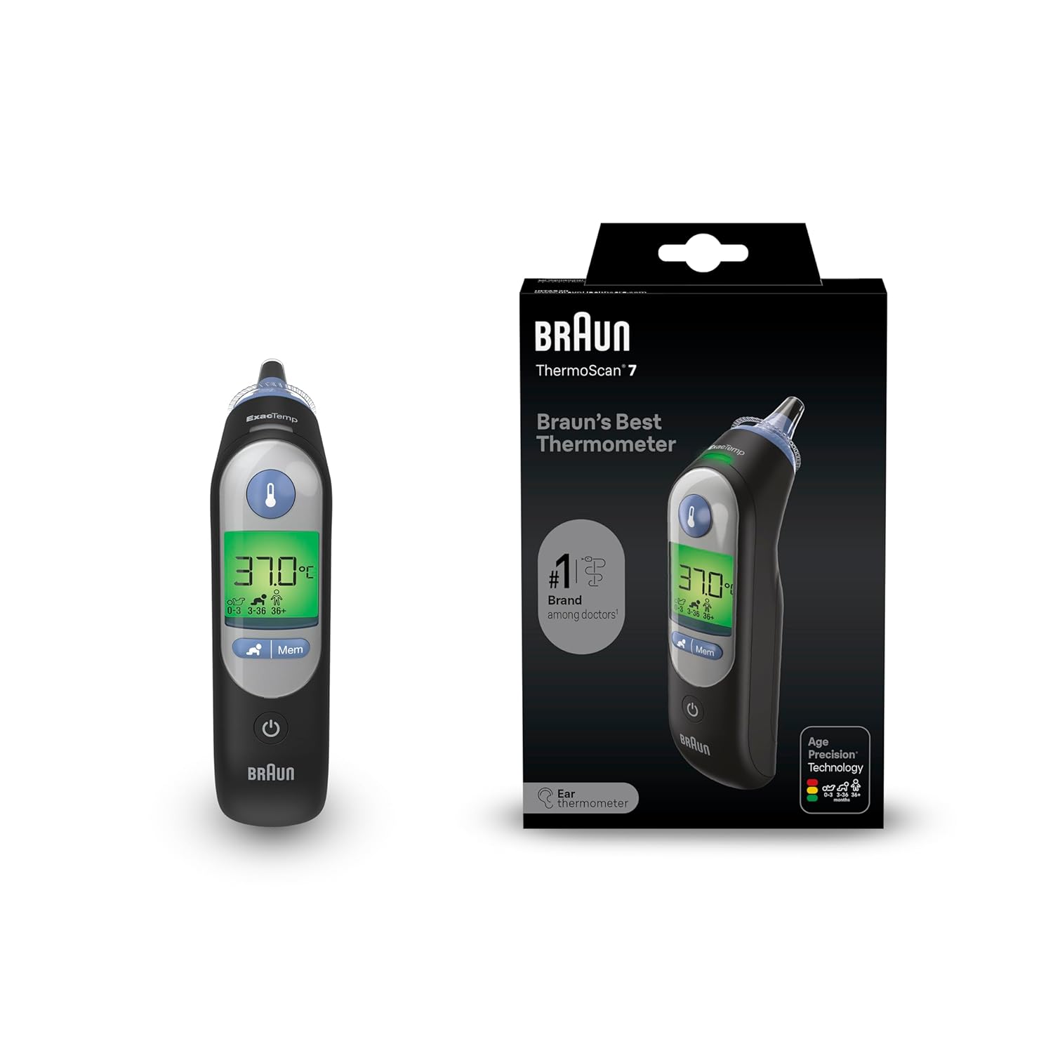 Braun ThermoScan 7 Ear thermometer with Age Precision  IRT6520B Black Edition