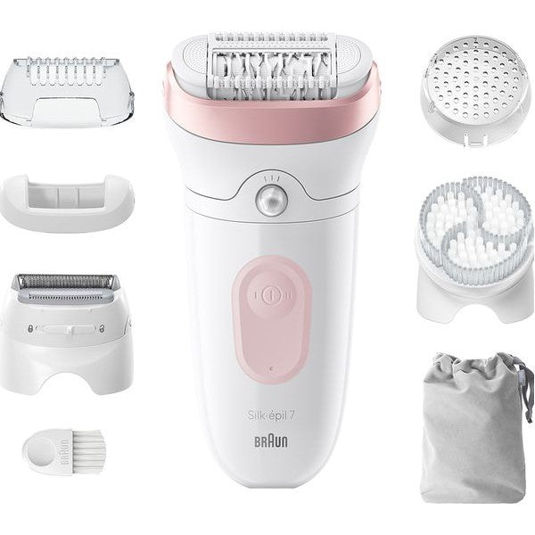 Braun Silk-epil 7 Epilator 7-060 White/Pink - With Shaver , Trimmer & Exfoliator