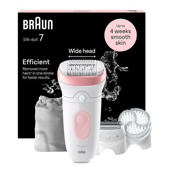 Braun Silk-epil 7 Epilator 7-060 White/Pink - With Shaver , Trimmer & Exfoliator