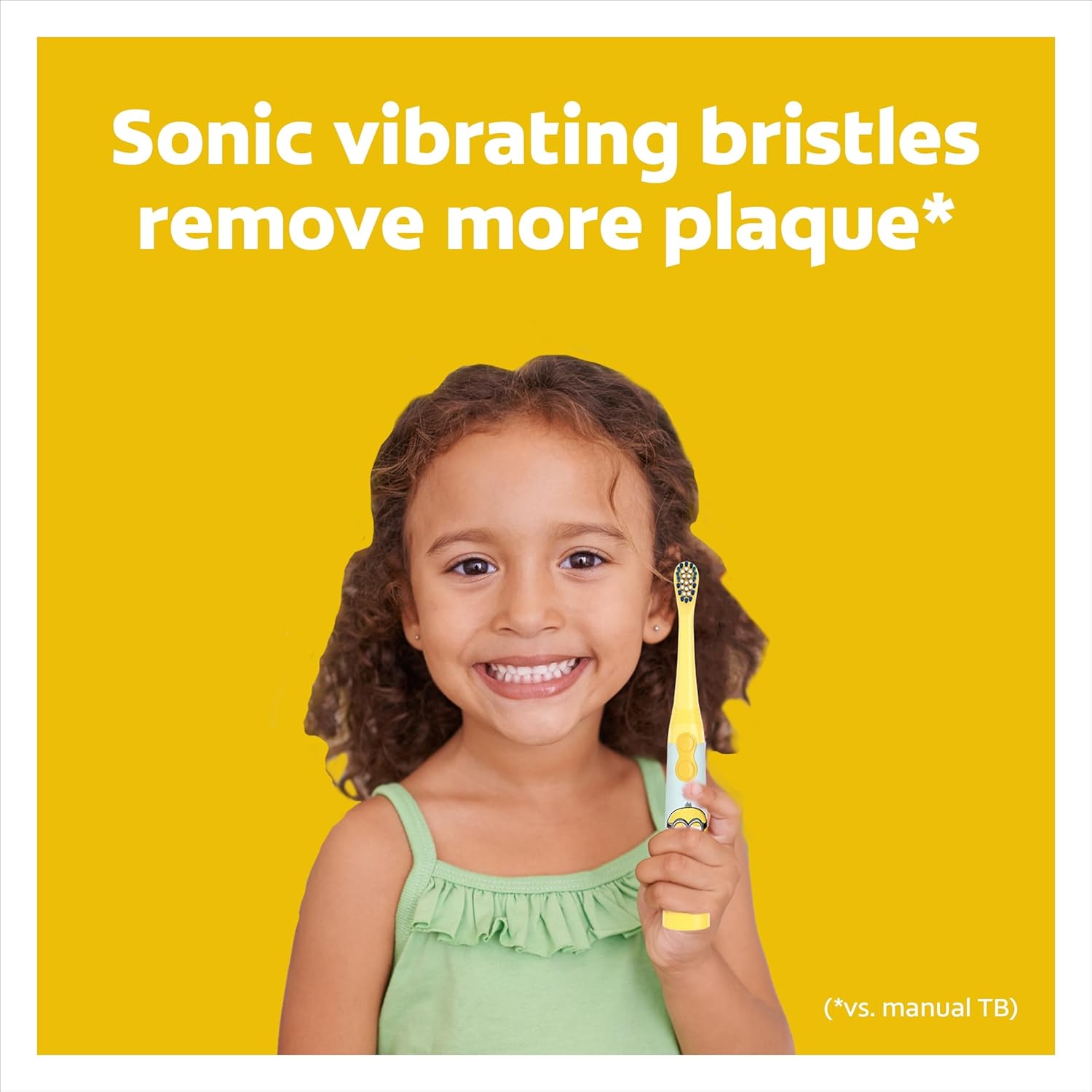 Colgate Minions Kids Toothbrush, Battery-Powered Toothbrush for Kids with Extra Soft Bristles, Yellow Toothbrush for Ages 3 and Up,