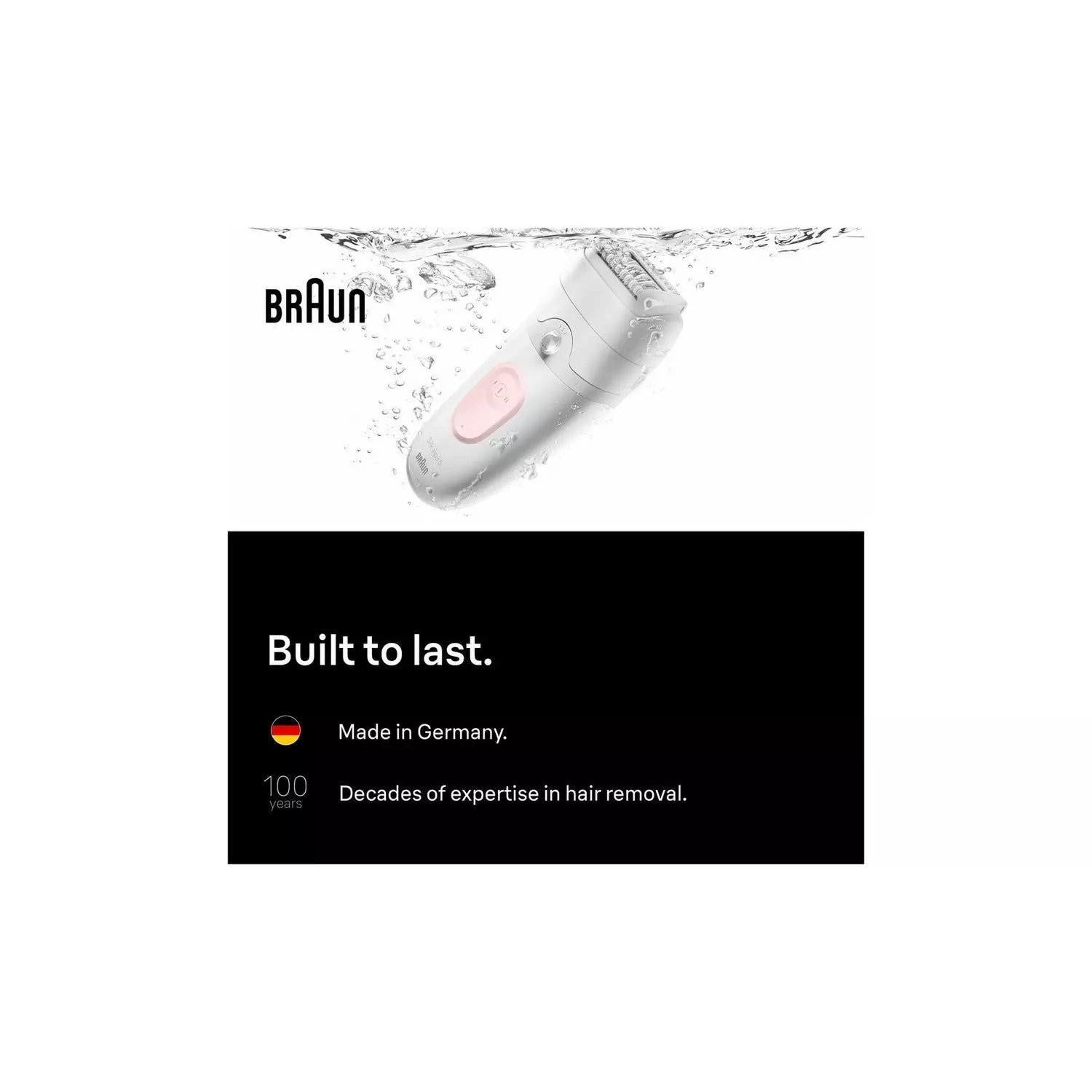 Braun Silk·épil 5, Wet & Dry Epilator, Easy Hair Removal, Lasting Smooth Skin, SE5-041, Flamingo Pink