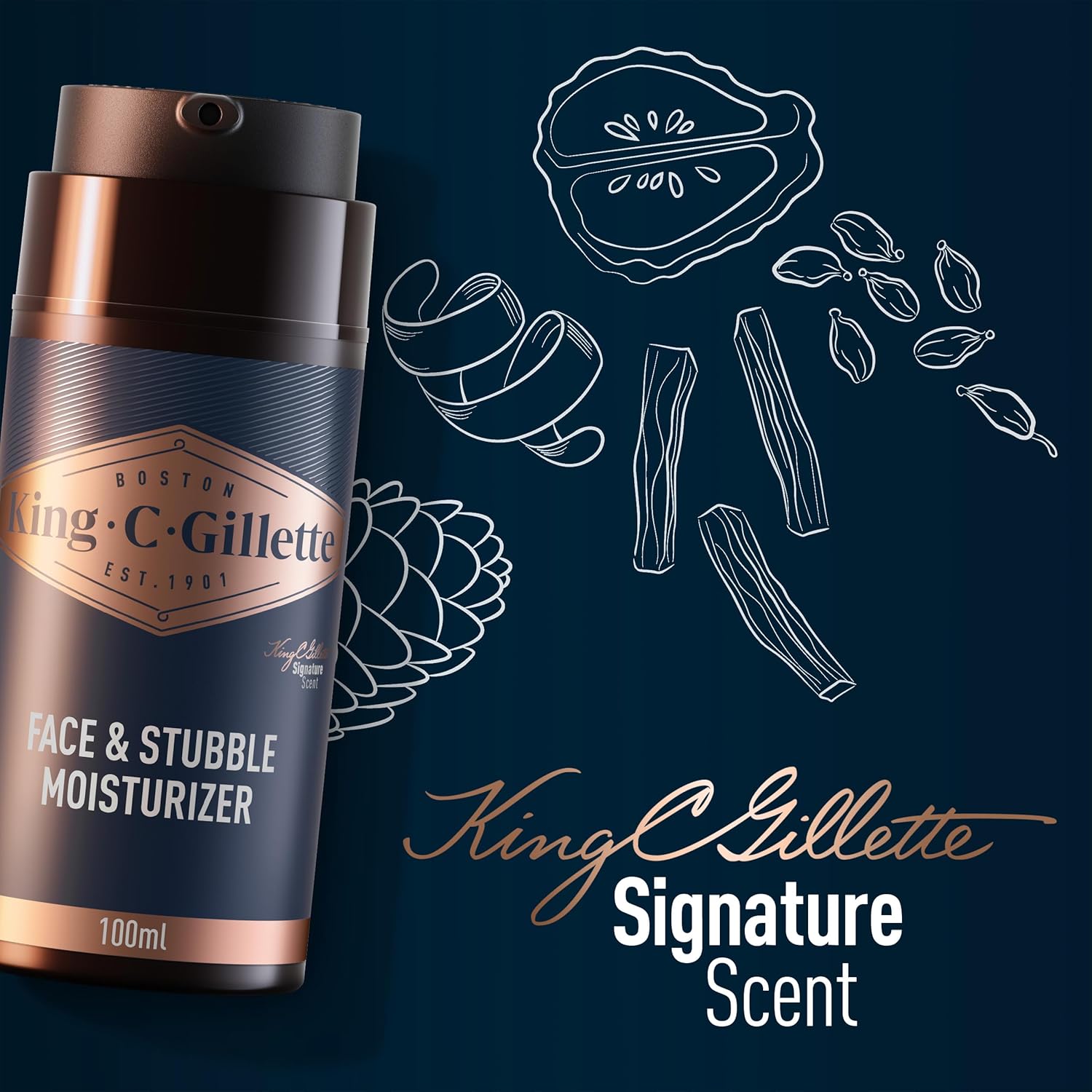 King C. Gillette Perfect Beard Care Kit With 3in1 Beard, Face and Hair Wash + Face and Stubble Moisturiser