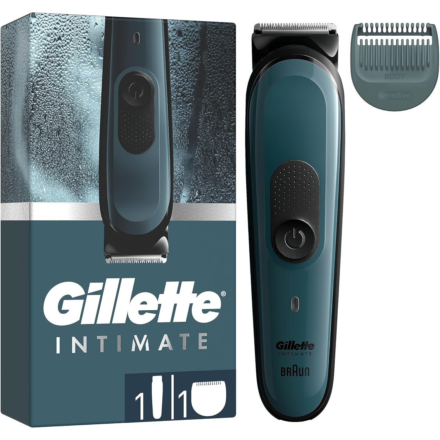 Gillette Intimate i3 Men’s Trimmer , SkinFirst Pubic Hair Trimmer for Men, Waterproof, Cordless - Wet & Dry