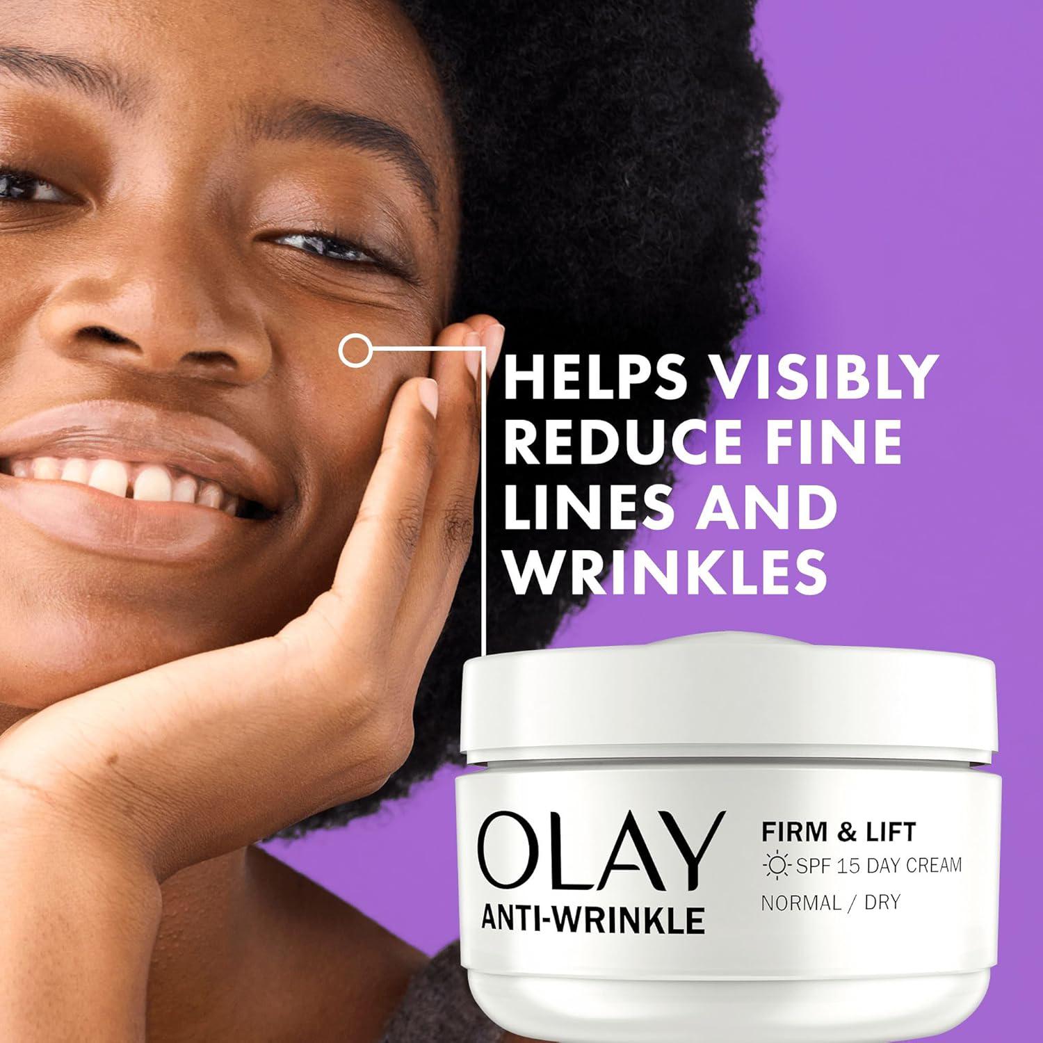 Olay Anti-Wrinkle Firm & Lift Day Cream With SPF15, Helps To Visibly Reduce Fine Lines & Wrinkles 50ml