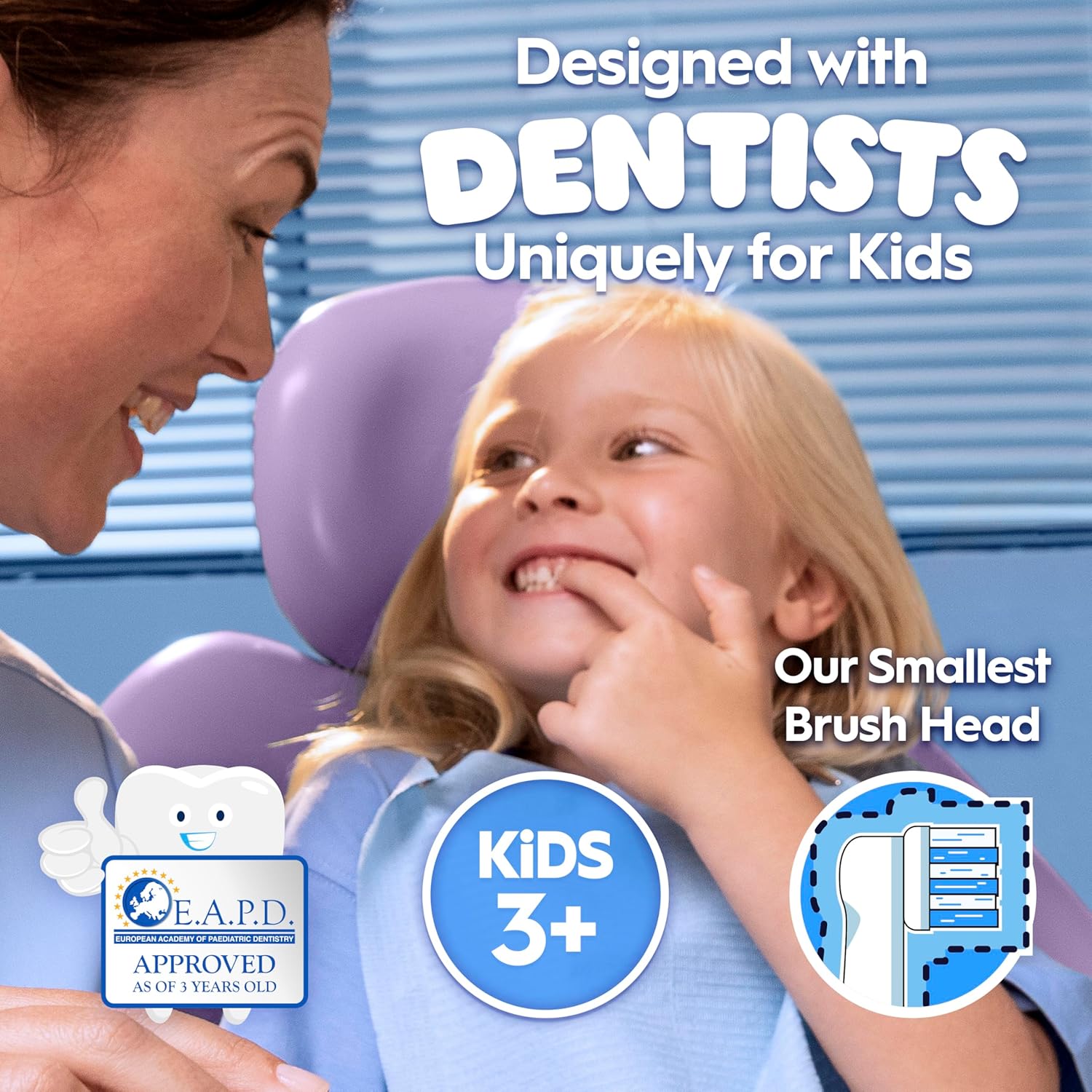 Oral-B Pro Kids Electric Toothbrush, 1 Handle with Frost, 1 Toothbrush Head, Designed by Braun, for Ages 3+