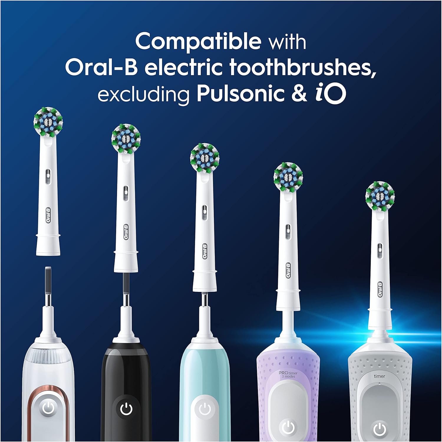 Oral-B Pro Cross Action 10pk EB50RX-10 Electric Toothbrush Head Plaque Removal, White