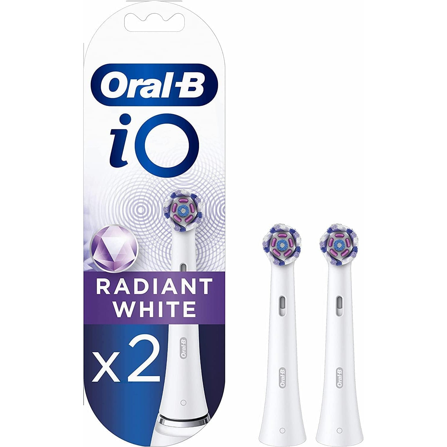 Oral-B iO 2pk Radiant White Replacement Toothbrush Heads for Sensational Mouth Feeling