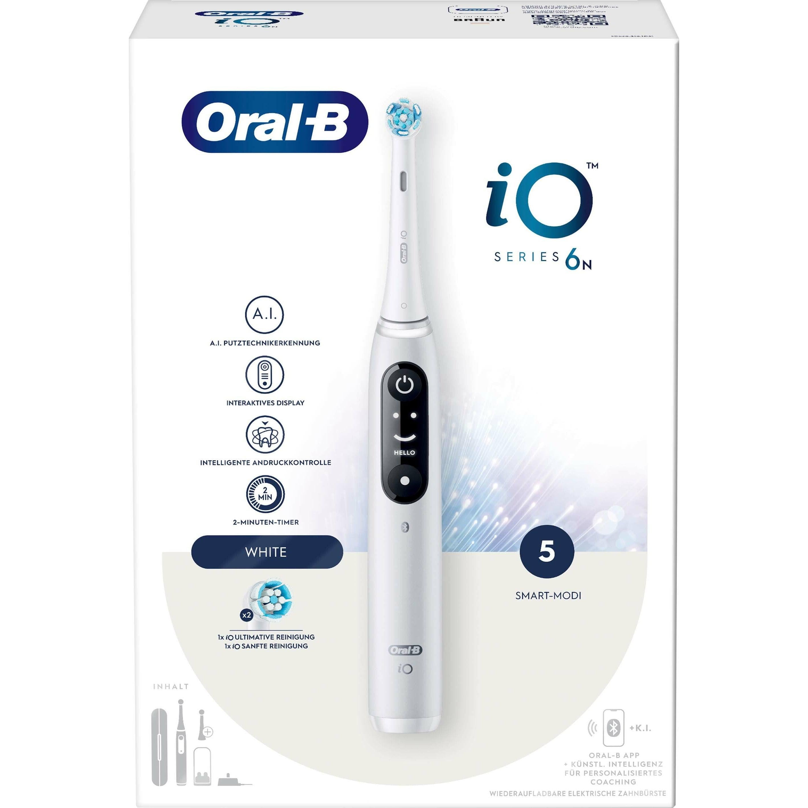 Oral-B iO 6 Electric Toothbrush with Revolutionary Magnetic Technology and Micro Vibrations - White