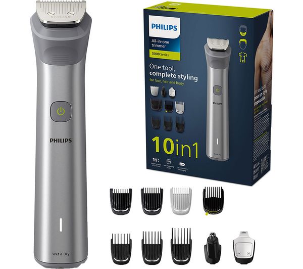 PHILIPS Series 5000 10-in-1 MG5920/15 Wet & Dry Multi Grooming Trimmer - Silver