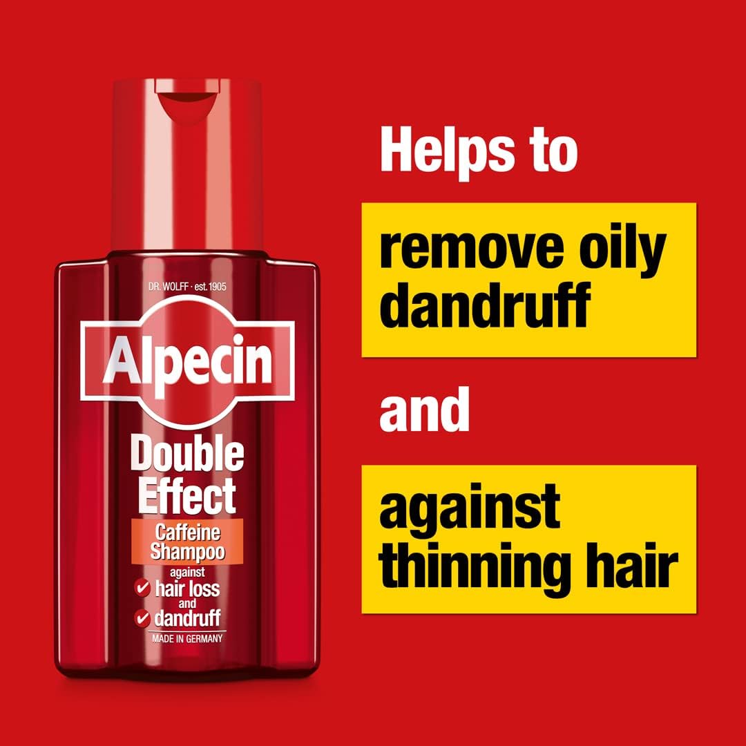 Alpecin Double Effect Shampoo 200ml | Anti Dandruff and Natural Hair Growth Shampoo | Energizer for Strong Hair | Hair Care for Men