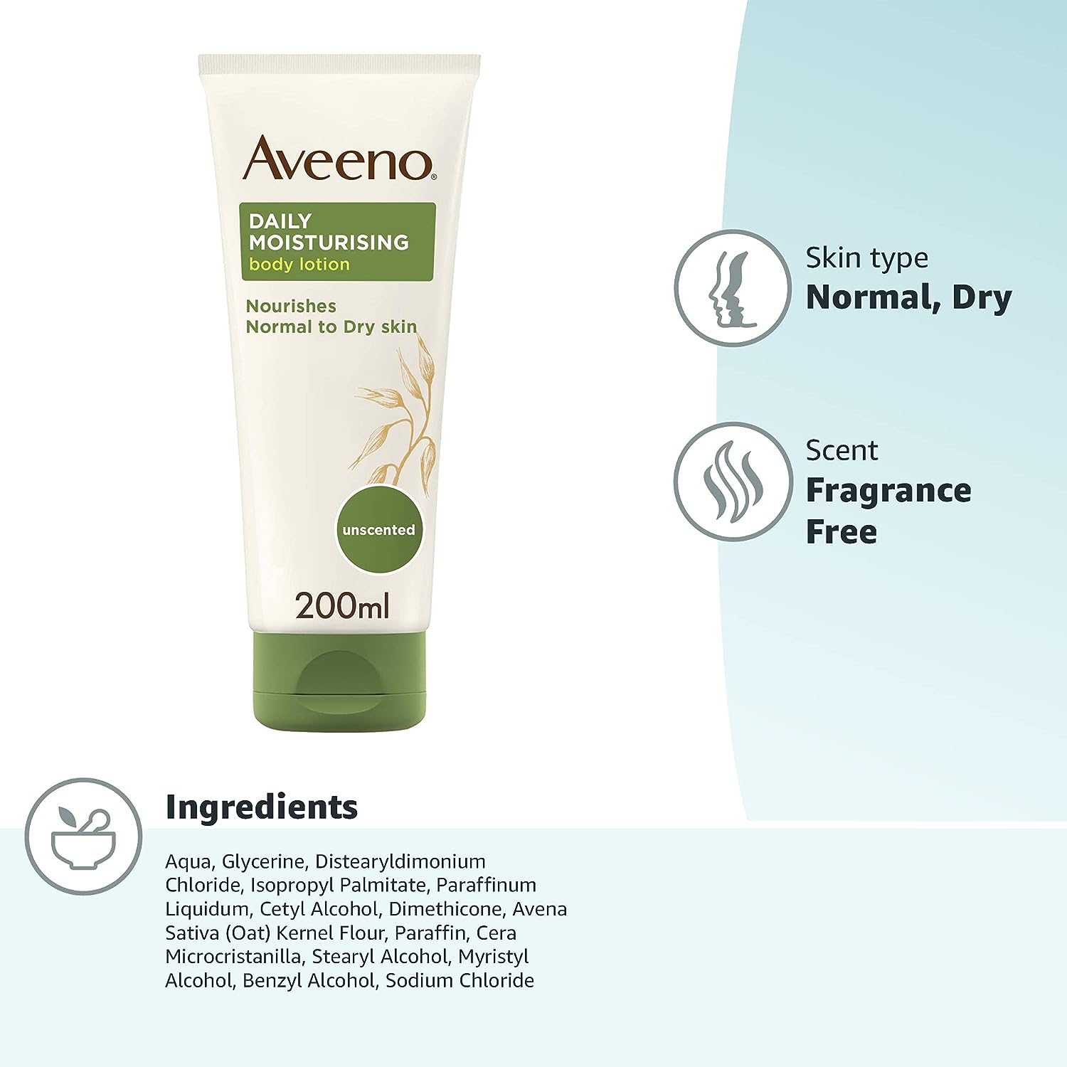 Aveeno Daily Moisturising Body Lotion, Normal to Dry Skin, 200ml