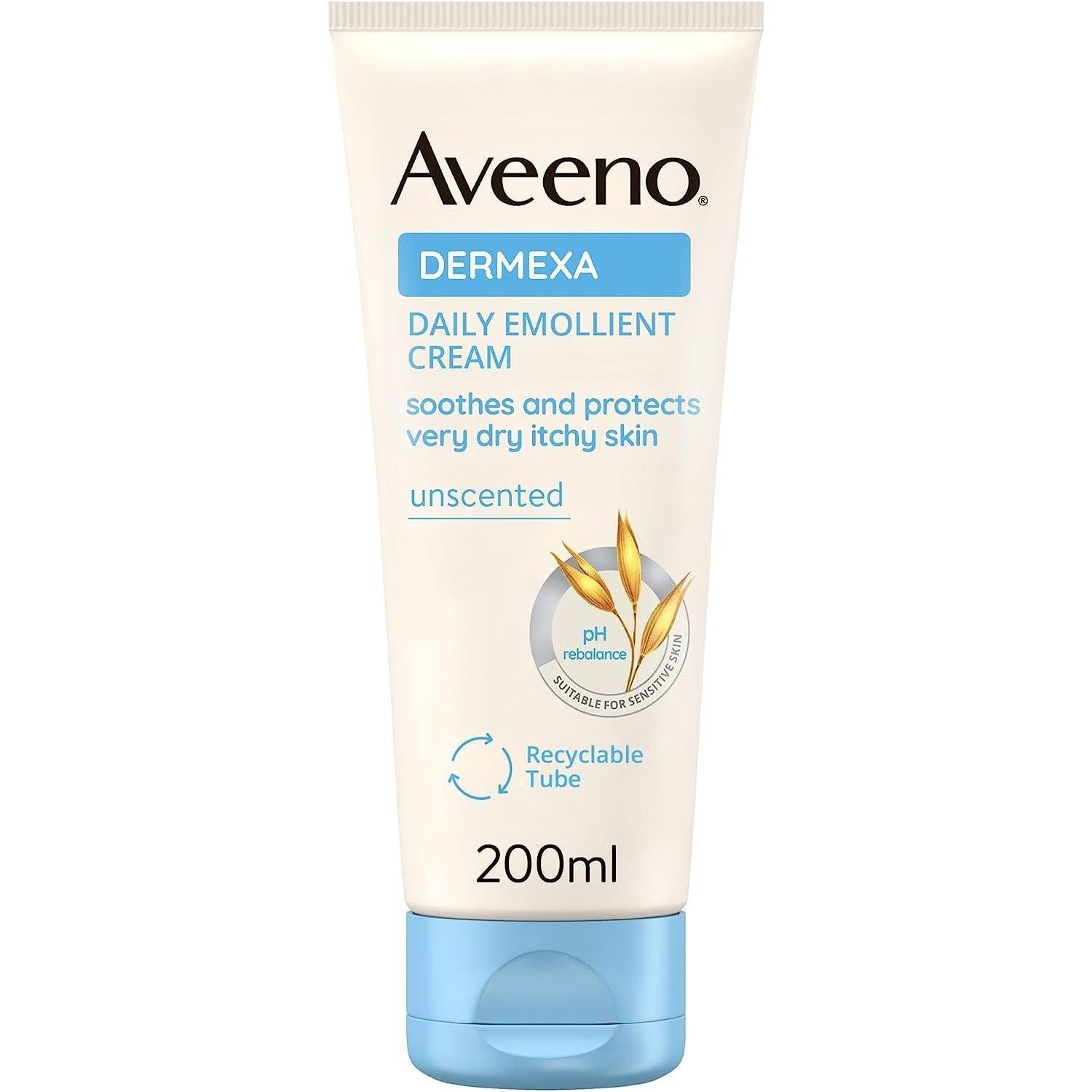 Aveeno Dermexa Daily Emollient Cream for very dry itchy skin 200 ml - Healthxpress.ie