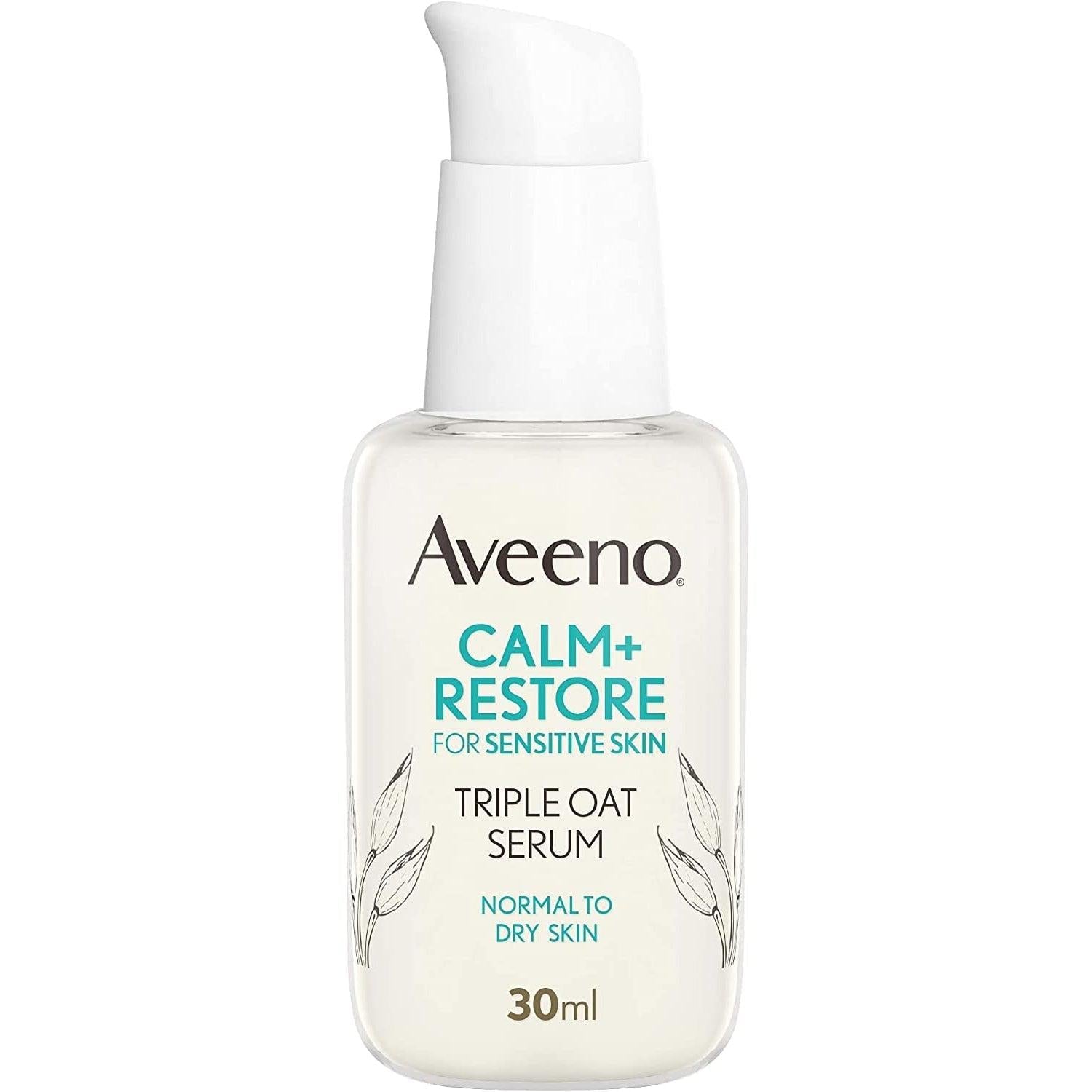 Aveeno Face Calm+Restore Triple Oat Serum, 24-Hour Moisturisation For Sensitive Skin 30ml - Healthxpress.ie