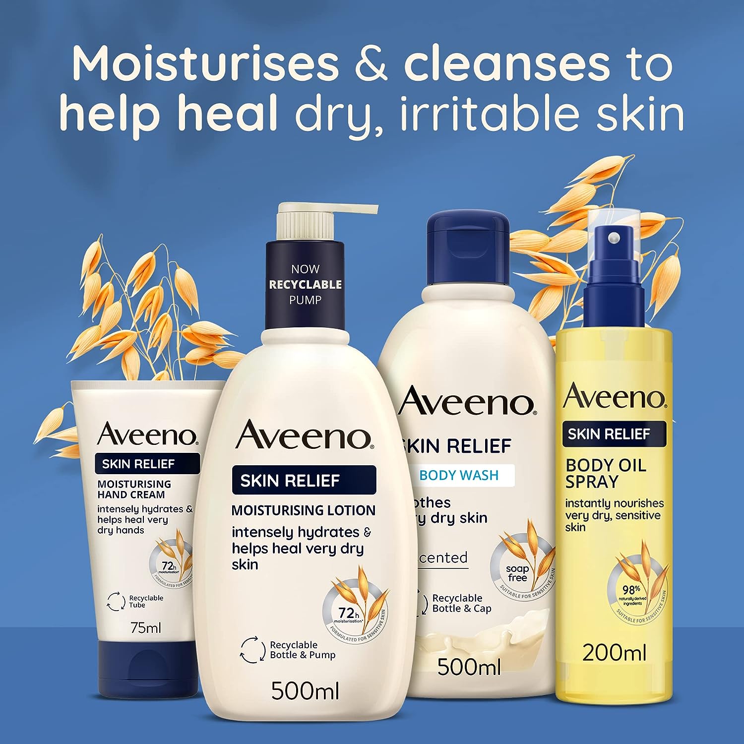 Aveeno Skin Relief Moisturising Lotion , Soothes Skin From Day 1 ,For Very Dry and Irritable Skin 200 ml - Healthxpress.ie