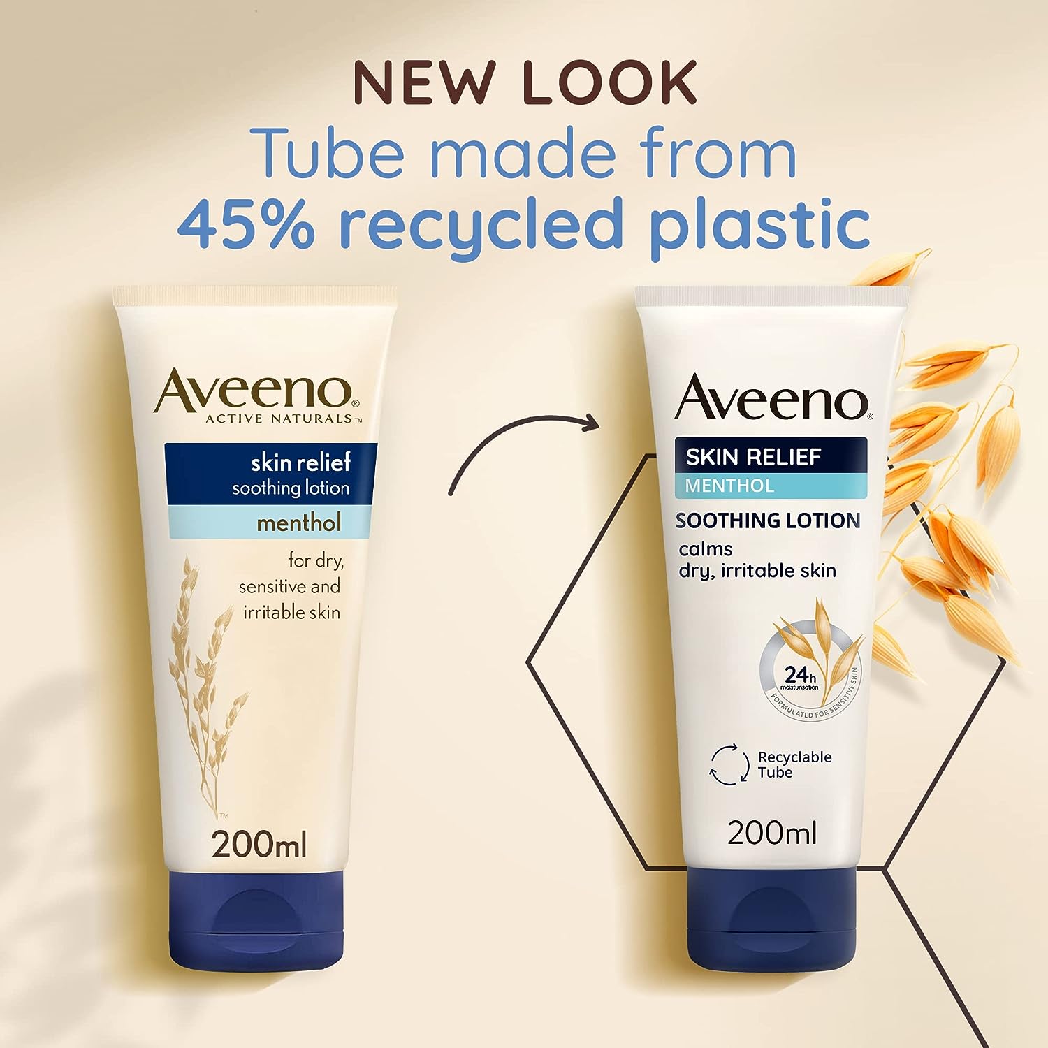 Aveeno, Skin Relief, Soothing Menthol Lotion, For Dry Sensitive & Irritable Skin, Shea Butter, 200ml