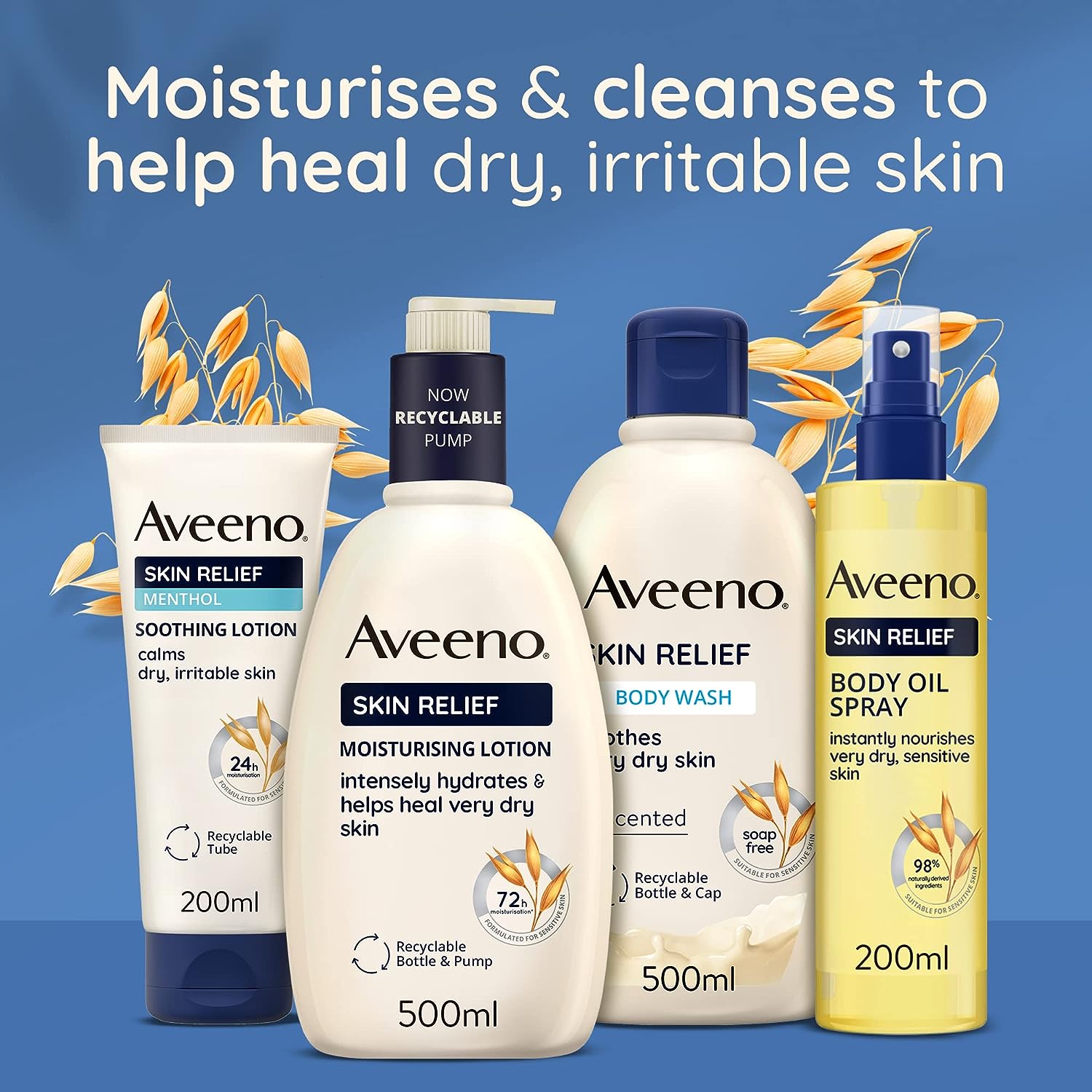 Aveeno, Skin Relief, Soothing Menthol Lotion, For Dry Sensitive & Irritable Skin, Shea Butter, 200ml