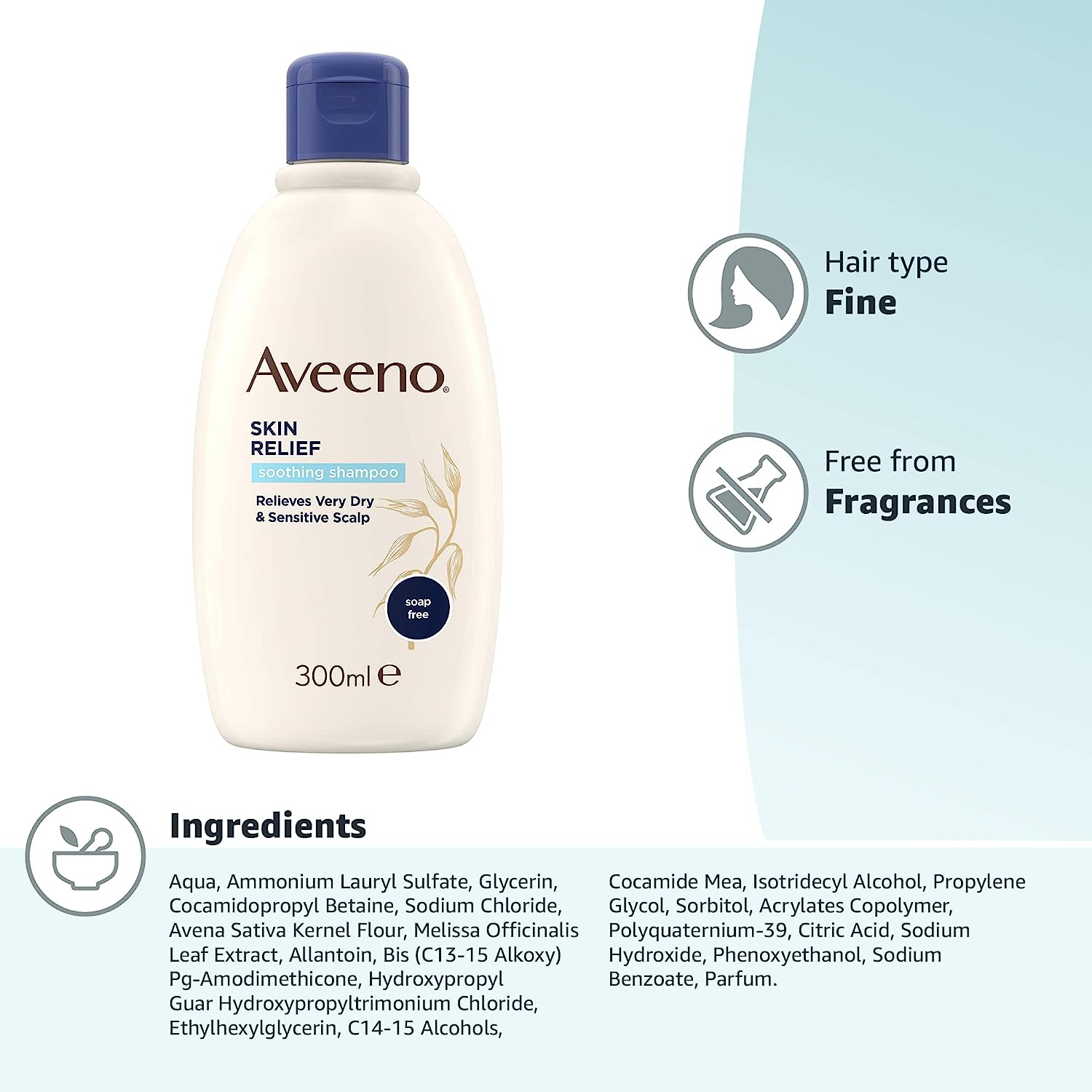 Aveeno Skin Relief Soothing Shampoo | Relieves Very Dry & Sensitive Scalp 300ml