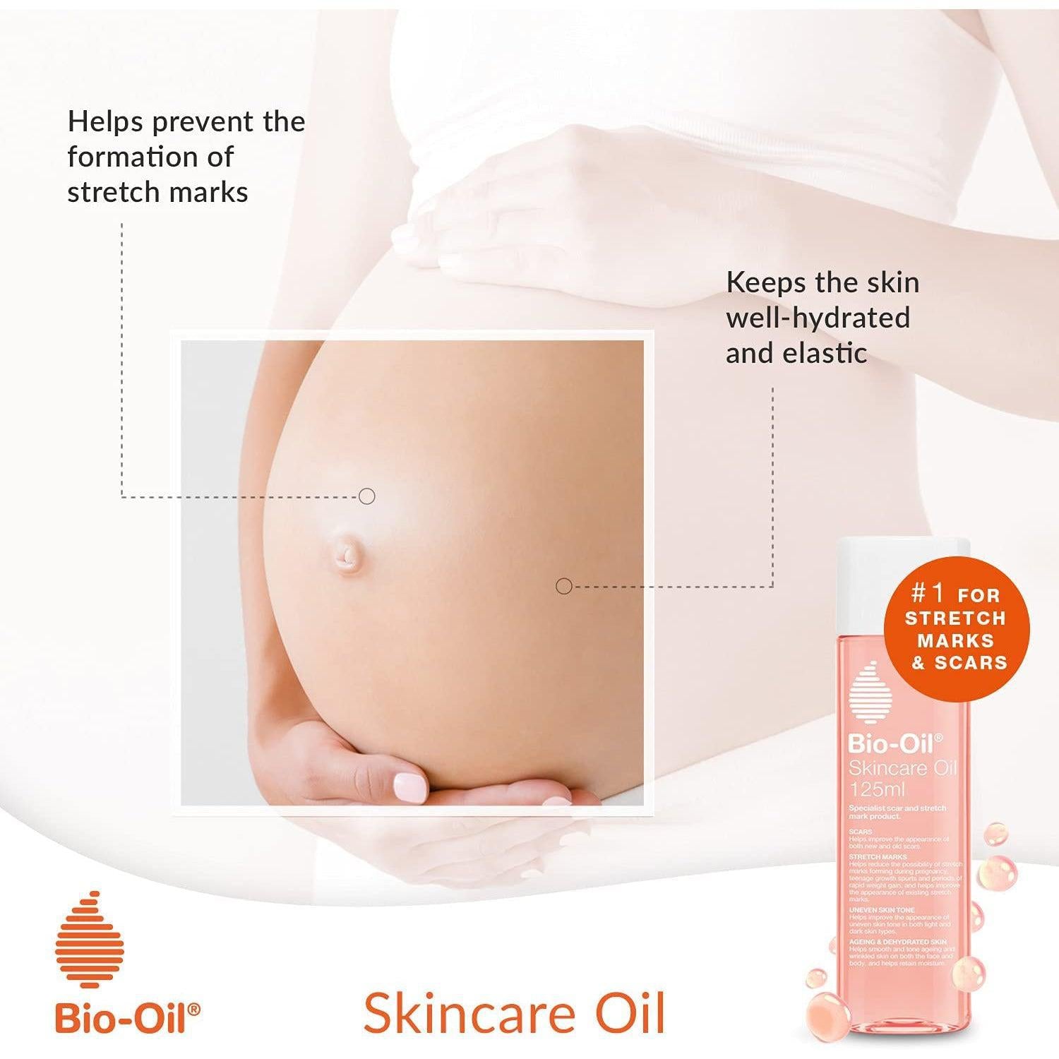 Bio-Oil Skincare Oil 125ml - Improve the Appearance of Scars, Stretch Marks and Skin Tone ,125 ml