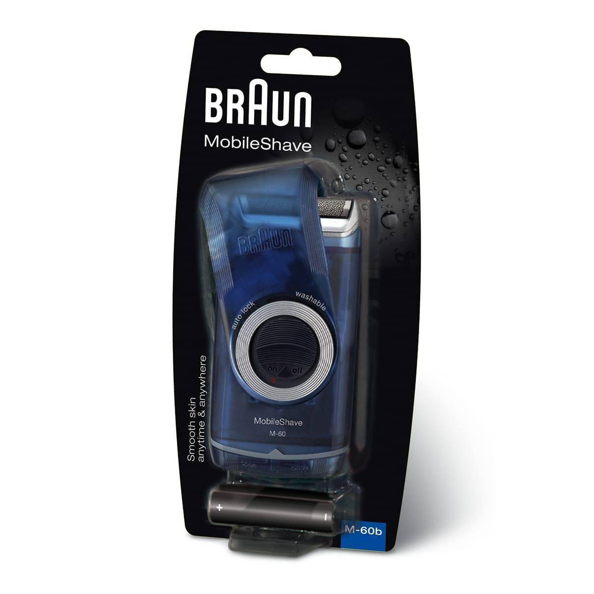 Braun PocketGo M60b Mobile Shave Portable Shaver & Travel Shaver