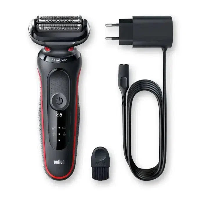 Braun Series 5 50-R1000s Wet and Dry Foil Shaver - Black & Red - Healthxpress.ie