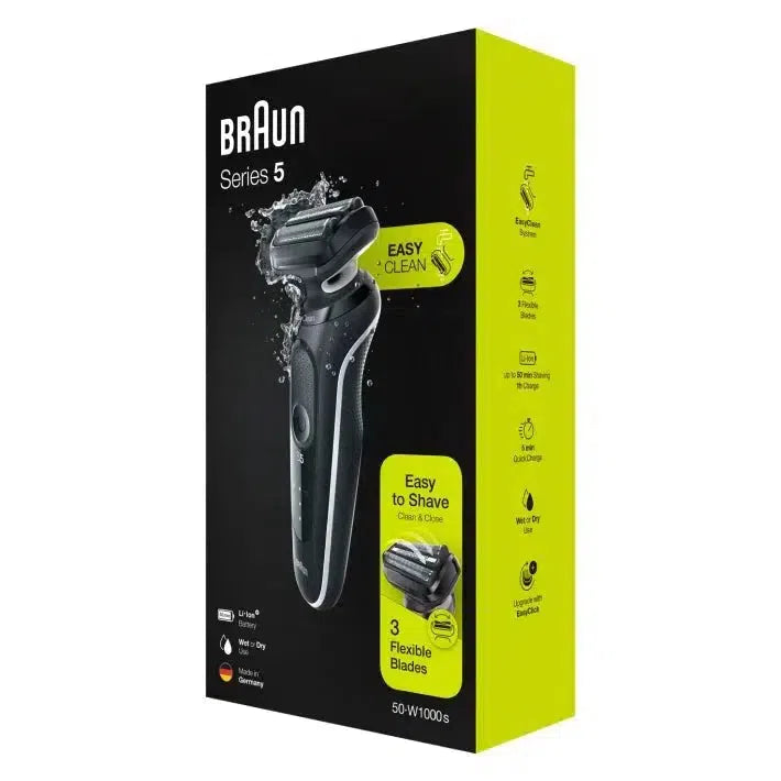 Braun Series 5 50-W1000s Wet and Dry Foil Shaver - Black & White - Healthxpress.ie