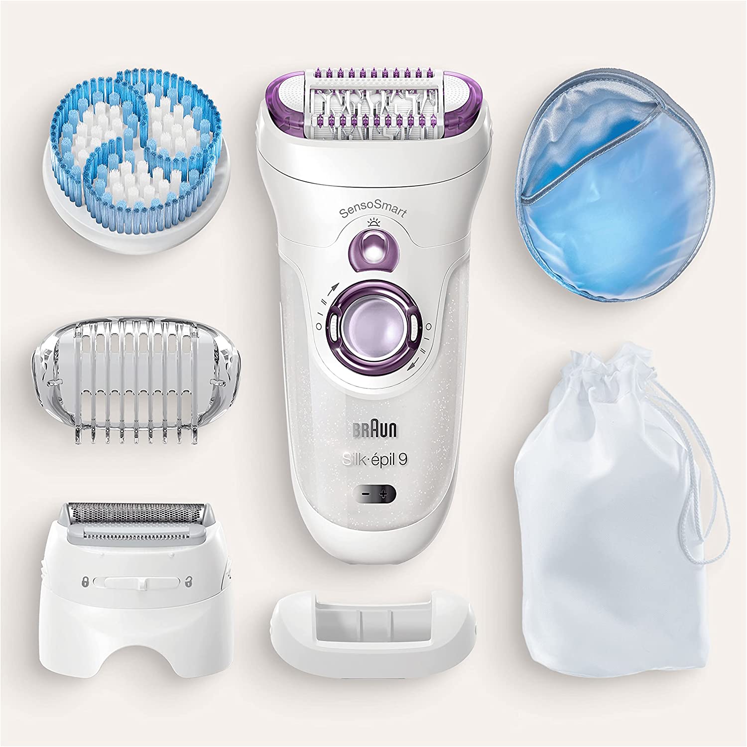 Braun Silk-épil 9, Epilator for Long Lasting Hair Removal, 4 Extras, Pouch, Cooling Glove, 9-735 - Healthxpress.ie