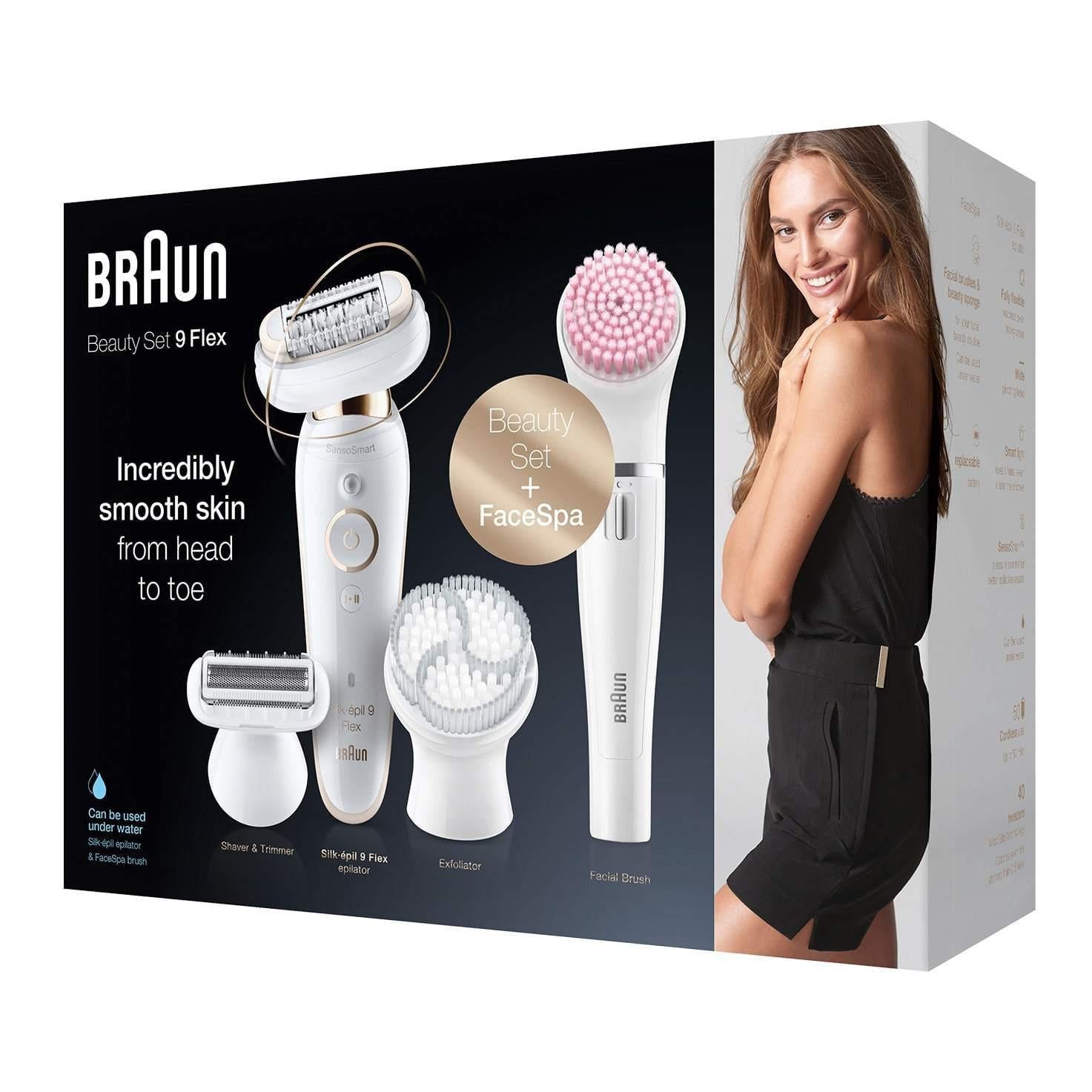 Braun Women's Silk-épil 9 Flex 9100 Beauty Set Wet & Dry Epilator with 9 Extras - Healthxpress.ie