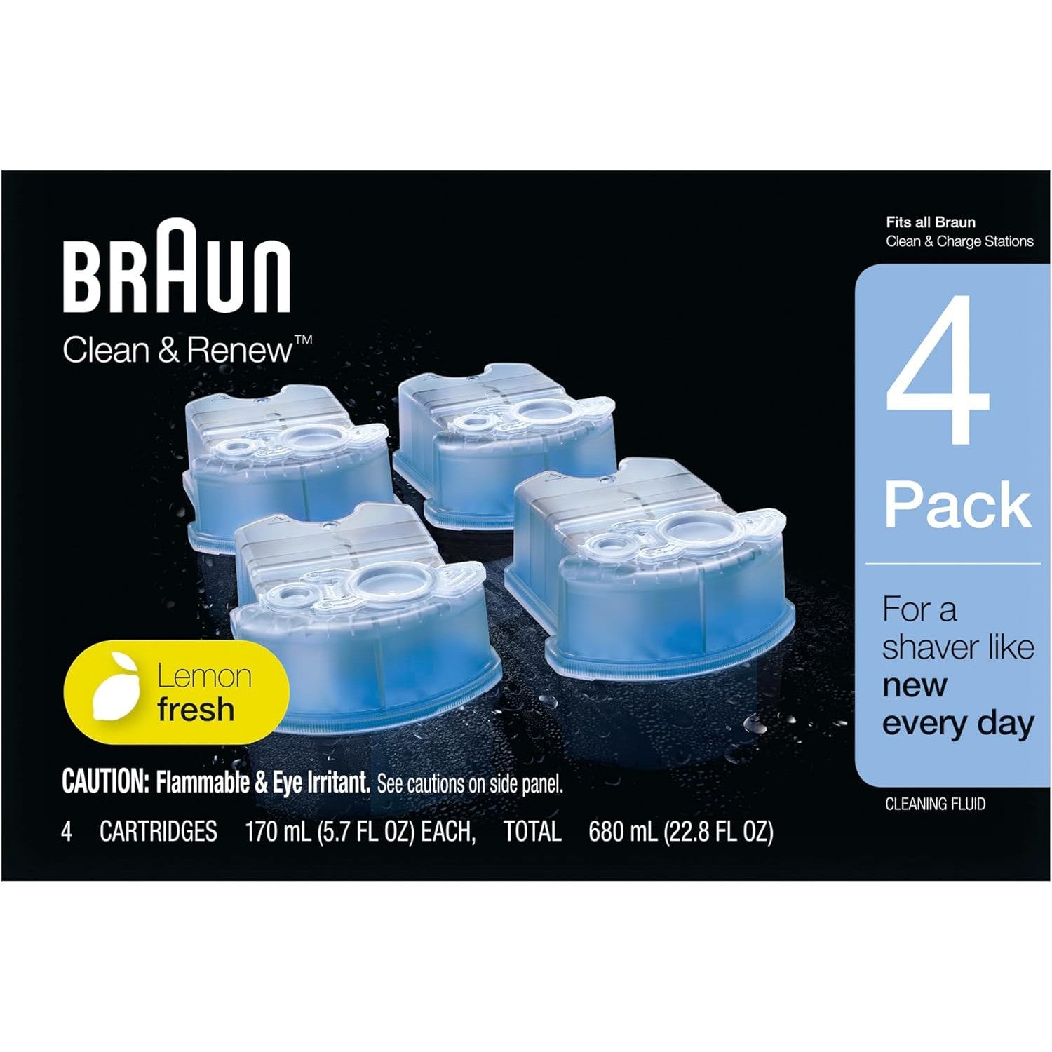 Braun Clean and Renew Refill Cartridges CCR, 4 Pack