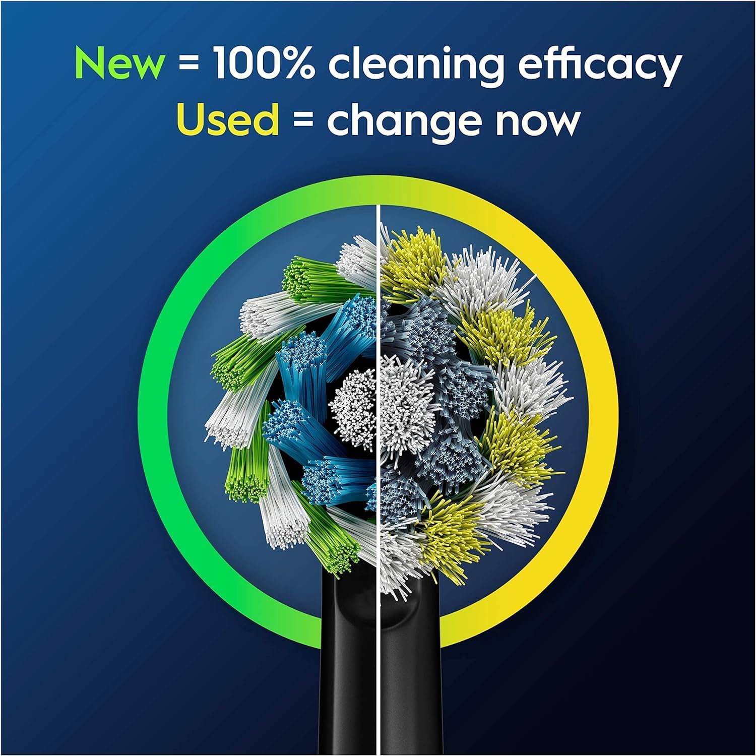 Oral-B Pro Cross Action 4pk Replacement Toothbrush Head, X-Shape and Angled Bristles for Deeper Plaque Removal - Black