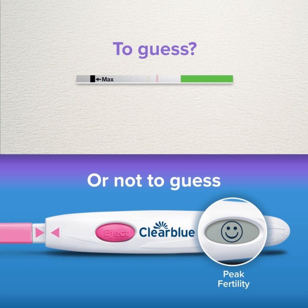 Clearblue Digital Ovulation Test Sticks 30 Pack - Over 99% Accurate - Find Your 2 Peak Days  &amp; Cycle Tracker App