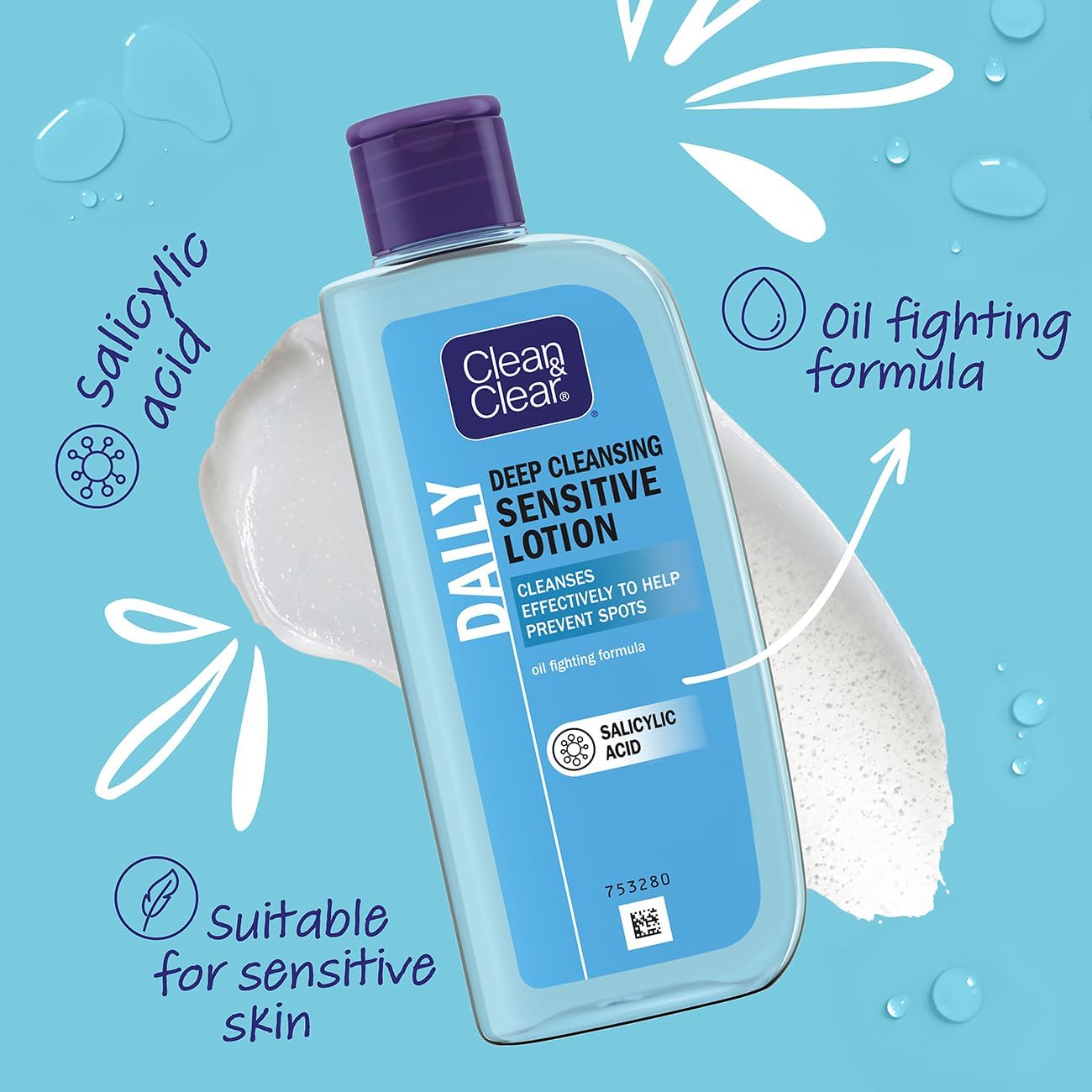 Clean & Clear Deep Cleansing Lotion for Sensitive Skin 200ml