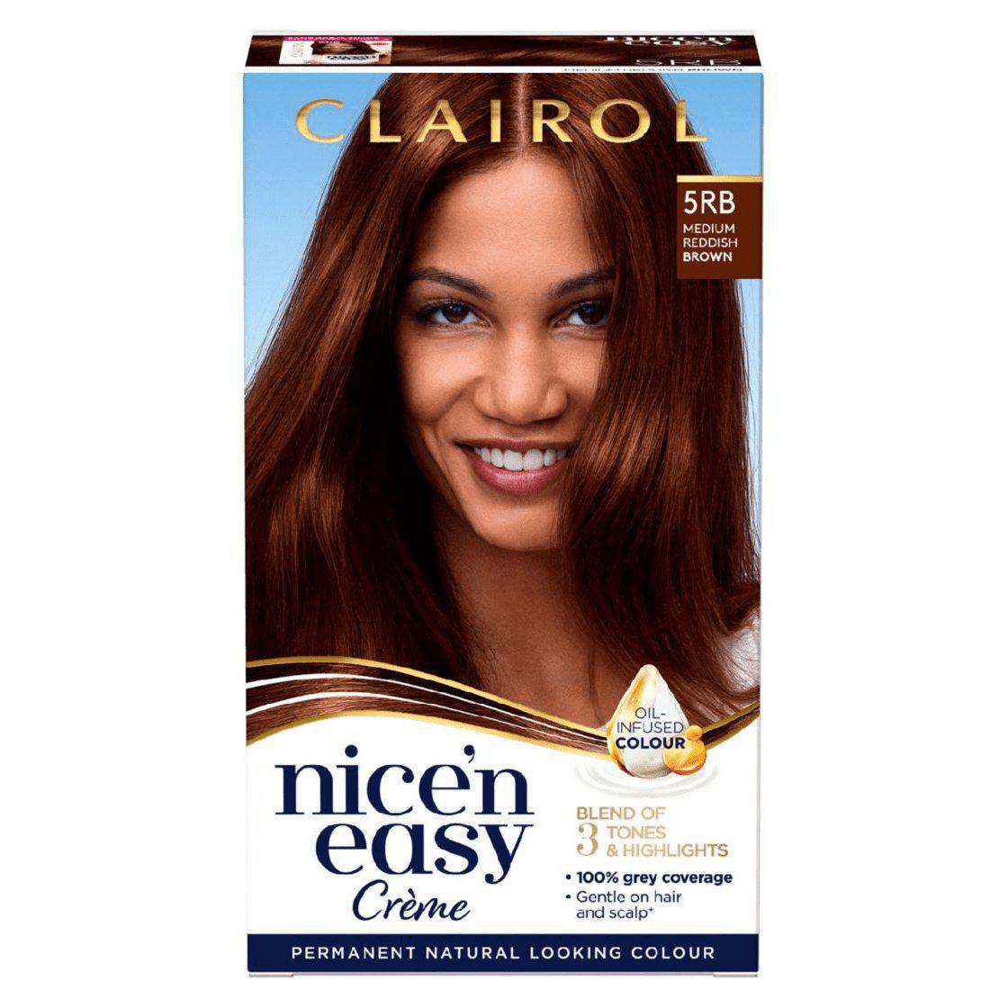 Clairol Nice N Easy Crème Natural Permanent Hair Dye - 5RB Medium Reddish Brown - Healthxpress.ie