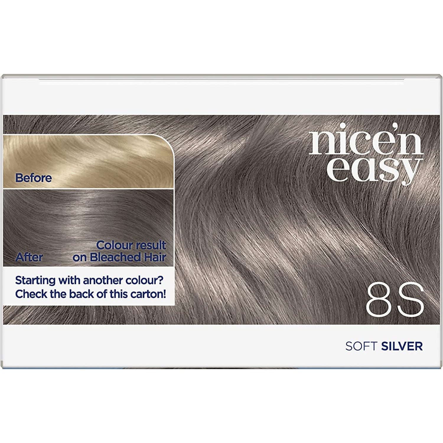 Clairol Nice'n Easy Crème, Natural Looking Oil Infused Permanent Hair Dye, 8S Soft Silver