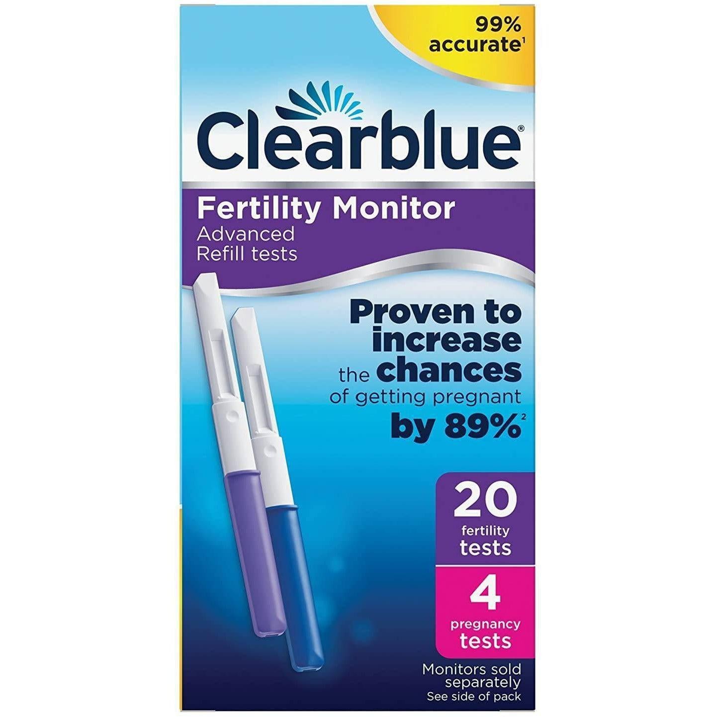 Clearblue Advanced Fertility Monitor Refill Test Sticks with 4 Pregnancy Tests - Pack of 20 +4