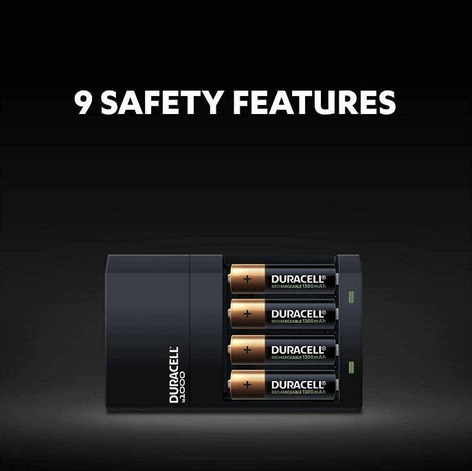 Duracell Hi-Speed Battery Charger with 2 AA and 2 AAA Rechargeable Batteries
