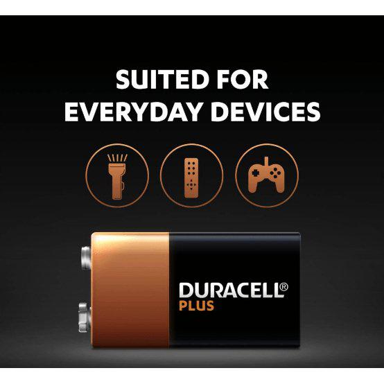 Duracell Plus 9V Power Alkaline Battery - Lasts Up to 50% Longer - Pack of 1 - Healthxpress.ie
